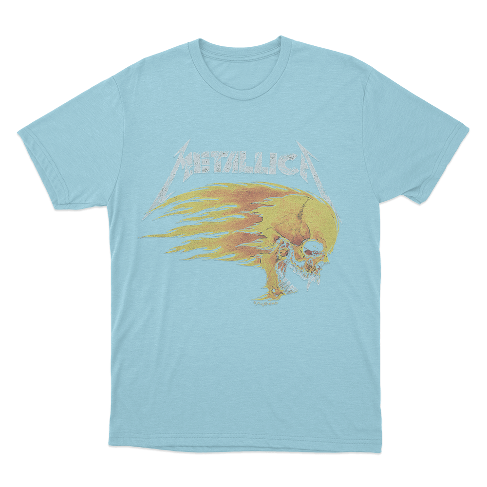 Flaming Skull 1994 Tour Unisex T Shirt Sky Blue Flaming Skull 1994 Tour Unisex T Shirt Sky Blue