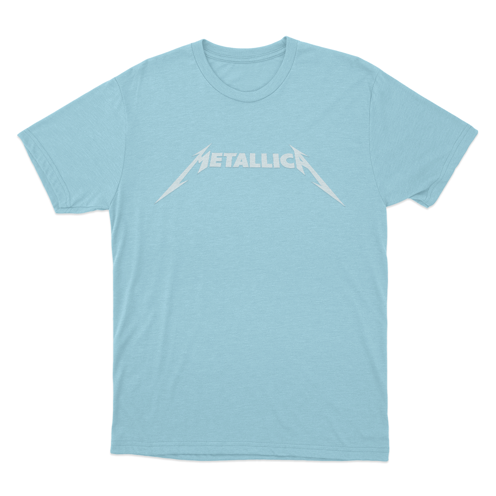 Metallica Classic Logo Unisex T Shirt Sky Blue Metallica Classic Logo Unisex T Shirt Sky Blue