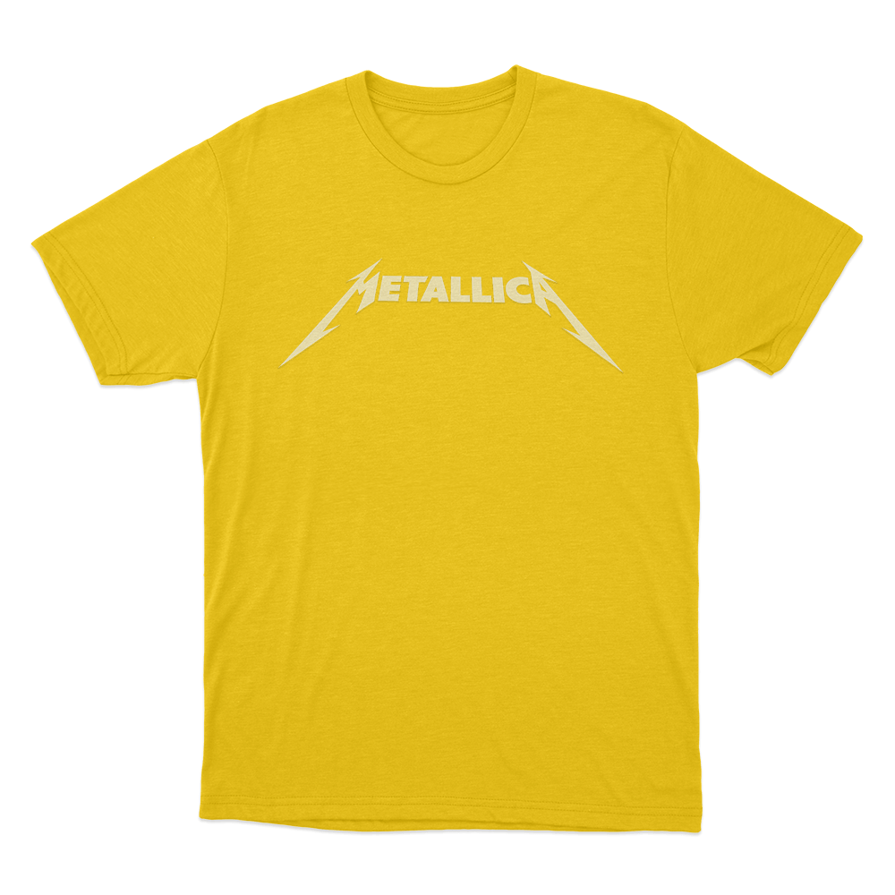 Metallica Classic Logo Unisex T Shirt Yellow Metallica Classic Logo Unisex T Shirt Yellow